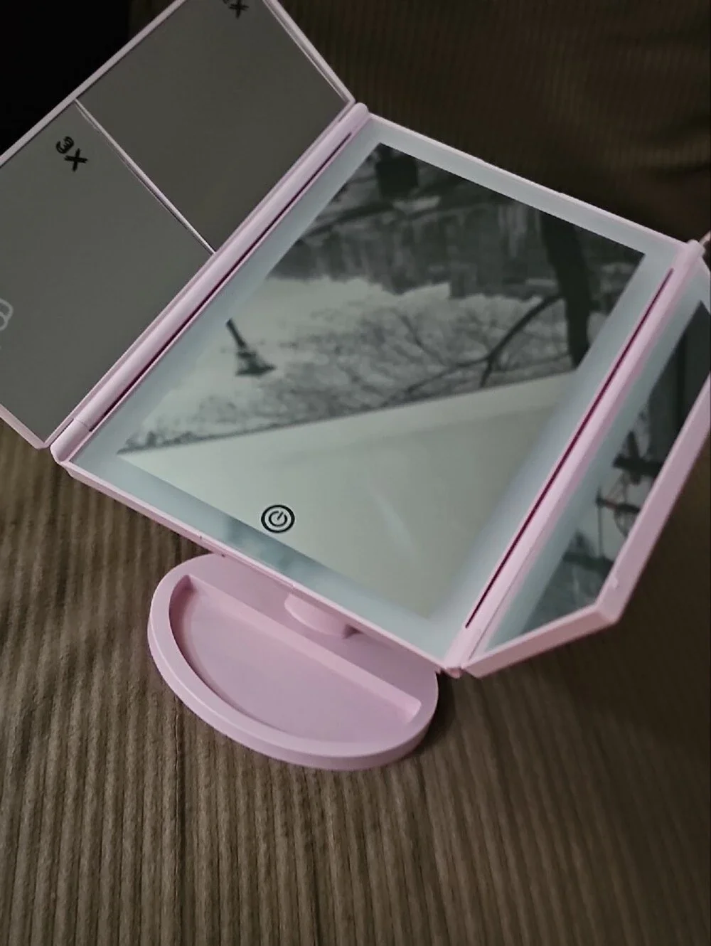 Impressions Hello Kitty Lilac Folding Makeup Mirror with Silver Accents